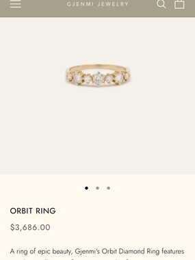 Gjenmi Orbit Diamond Ring - Gold with White Diamonds